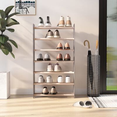 vidaXL Étagère à chaussures Gris 65x24x117 cm Bois d'ingénierie