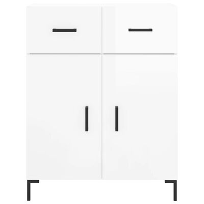 vidaXL Buffet haut Blanc brillant 69,5x34x180 cm Bois d'ingénierie