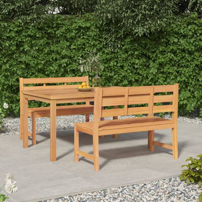 vidaXL Ensemble à manger de jardin 3 pcs Bois de teck massif