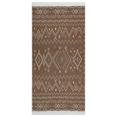 vidaXL Tapis Beige et bleu 160x230 cm Coton