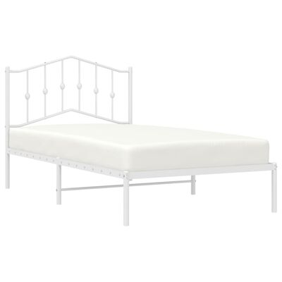 vidaXL Cadre de lit métal sans matelas et tête de lit blanc 100x190 cm