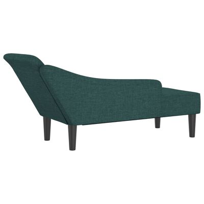 vidaXL Chaise longue avec coussins vert foncé tissu