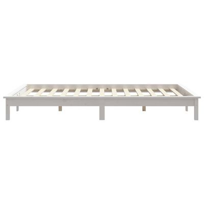 vidaXL Cadre de lit blanc 200x200 cm bois de pin massif