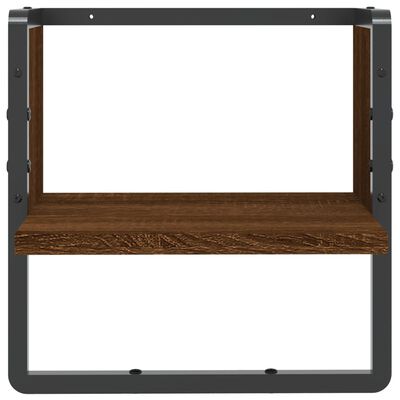 vidaXL Étagère murale avec barre chêne marron 30x25x30 cm