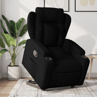 vidaXL Fauteuil inclinable noir tissu