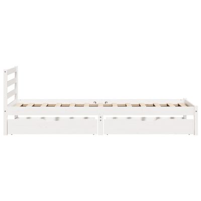 vidaXL Cadre de lit sans matelas blanc 75x190 cm bois de pin massif