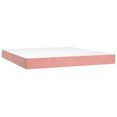 vidaXL Sommier à lattes de lit matelas et LED Rose 160x200 cm Velours