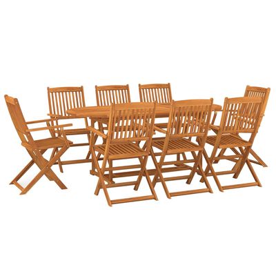 vidaXL Ensemble à manger de jardin 9 pcs bois massif d'acacia