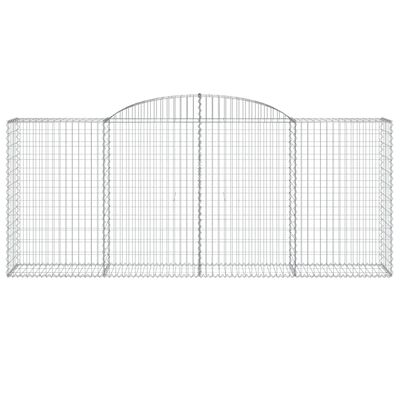 vidaXL Paniers à gabions arqués 2 pcs 300x50x120/140 cm fer galvanisé