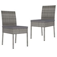 vidaXL Chaises de salle à manger de jardin 2 pcs Résine tressée Gris