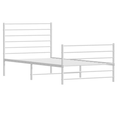 vidaXL Cadre de lit métal sans matelas avec pied de lit blanc 90x200cm