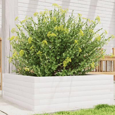 vidaXL Jardinière blanc 70x70x23 cm bois de pin massif