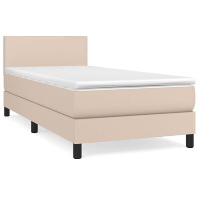 vidaXL Sommier à lattes de lit avec matelas Cappuccino 80x200 cm