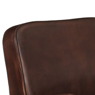 vidaXL Fauteuil marron cuir véritable