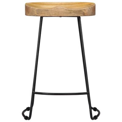 vidaXL Tabourets de bar Gavin lot de 2 bois de manguier massif