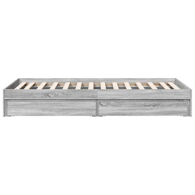 vidaXL Cadre de lit et tiroirs sonoma gris 75x190cm bois d'ingénierie