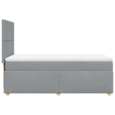 vidaXL Sommier à lattes de lit avec matelas Gris clair 90x200 cm Tissu