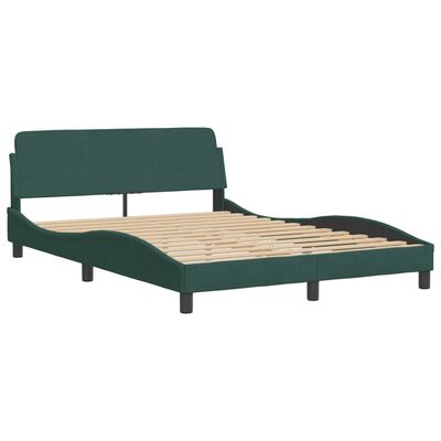 vidaXL Cadre de lit sans matelas vert foncé 140x200 cm velours