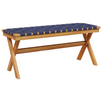 vidaXL Banc de jardin bleu foncé bois massif d'acacia et tissu