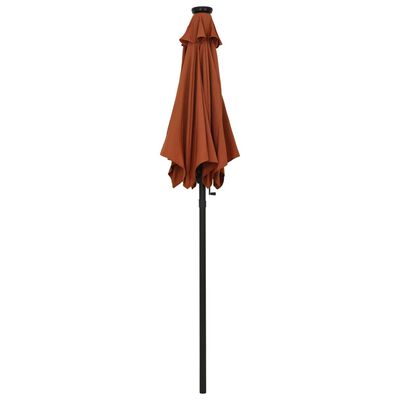 vidaXL Parasol avec lumières LED Terre cuite 200x211 cm Aluminium