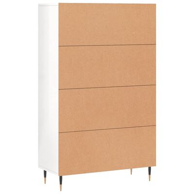 vidaXL Buffet haut blanc brillant 69,5x31x115 cm bois d'ingénierie