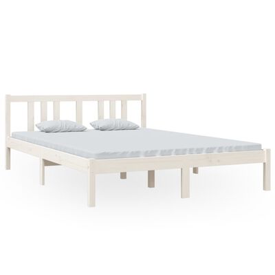 vidaXL Cadre de lit sans matelas blanc bois massif 140x200 cm