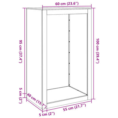 vidaXL Portant de bois de chauffage 60x40x100 cm acier corten