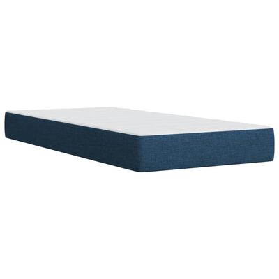 vidaXL Sommier à lattes de lit avec matelas Bleu 90x190 cm Tissu