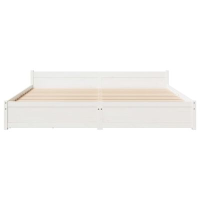 vidaXL Cadre de lit sans matelas blanc 200x200 cm bois massif de pin