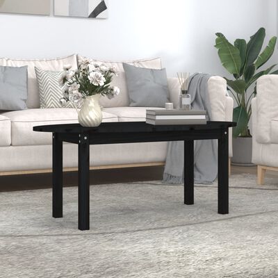 vidaXL Table basse Noir 110x55x45 cm Bois massif de pin