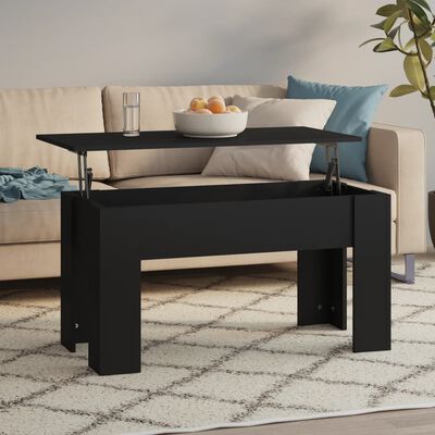 vidaXL Table basse noir 101x49x52 cm bois d'ingénierie