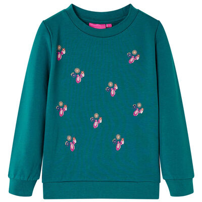 Sweatshirt pour enfants vert foncé 128