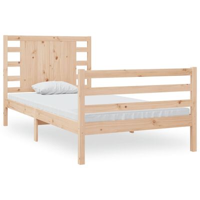 vidaXL Cadre de lit bois de pin massif 75x190 cm petit simple