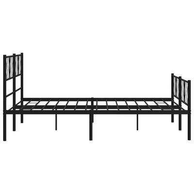 vidaXL Cadre de lit métal sans matelas avec pied de lit noir 135x190cm