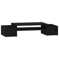 vidaXL Support de moniteur Noir 70x27,5x15 cm Bois de pin solide