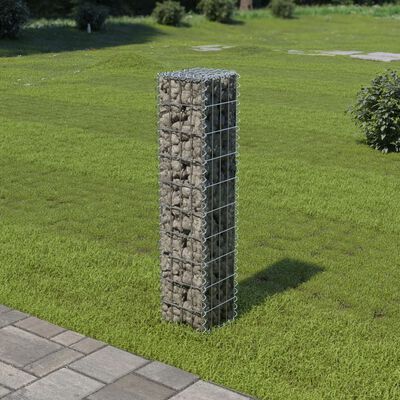 vidaXL Mur à gabion avec couvercles Acier galvanisé 20x20x100 cm