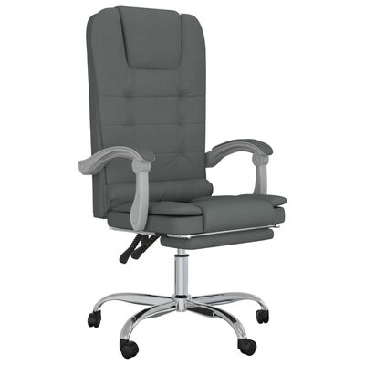 vidaXL Fauteuil de massage inclinable de bureau Gris foncé Tissu