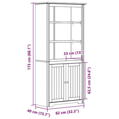 vidaXL Bibliothèque BODO blanc and marron 82x40x173 cm bois massif pin