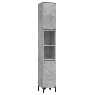 vidaXL Armoire de salle de bain gris béton 30x30x190 cm