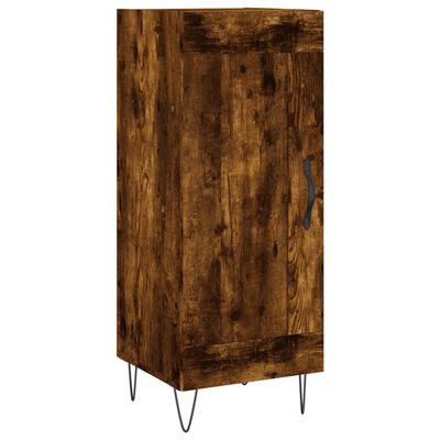 vidaXL Buffet haut Chêne fumé 34,5x34x180 cm Bois d'ingénierie