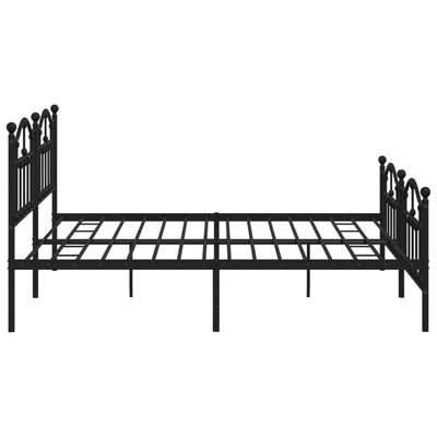 vidaXL Cadre de lit métal sans matelas avec pied de lit noir 200x200cm