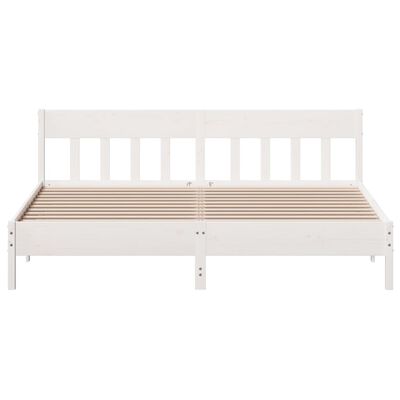 vidaXL Cadre de lit sans matelas blanc 200x200 cm bois massif de pin