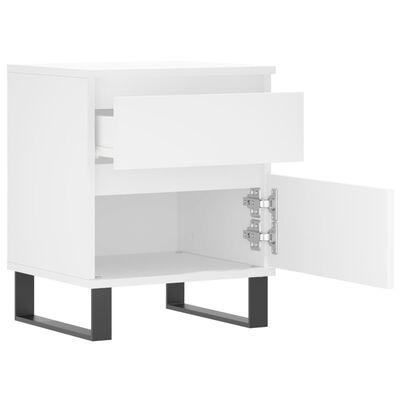 vidaXL Tables de chevet 2 pcs blanc 40x35x50 cm bois d’ingénierie