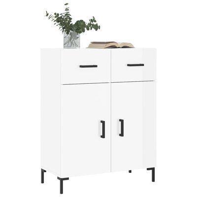 vidaXL Buffet Blanc brillant 69,5x34x90 cm Bois d'ingénierie