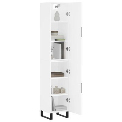 vidaXL Buffet haut Blanc 34,5x34x180 cm Bois d'ingénierie