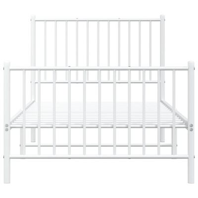 vidaXL Cadre de lit métal sans matelas avec pied de lit blanc 90x190cm