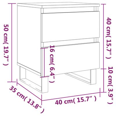 vidaXL Tables de chevet 2 pcs chêne marron 40x35x50 cm bois ingénierie