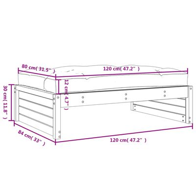 vidaXL Repose-pied de jardin 120x80 cm bois de pin imprégné