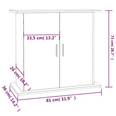 vidaXL Support pour aquarium noir 81x36x73 cm bois d'ingénierie