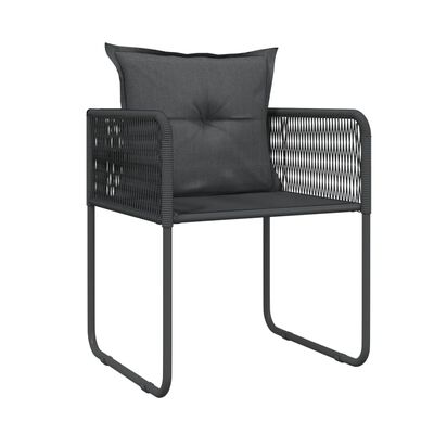 vidaXL Ensemble à manger de jardin 9 pcs Noir